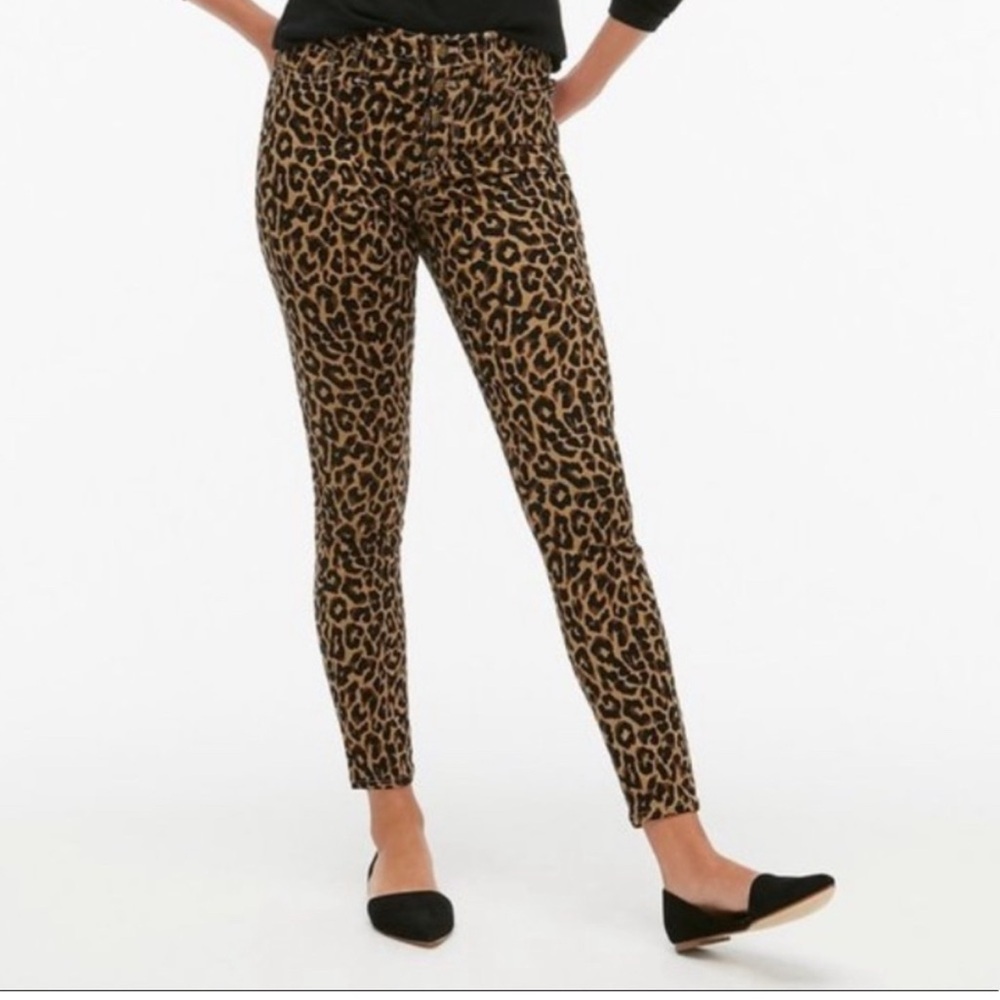 NWT J. Crew 9” High Rise Leopard Print Skinny‎ Jeans Size 28